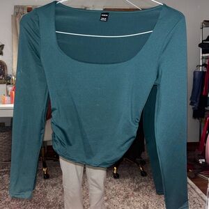 SHEIN Deep Teal Long Sleeve Top